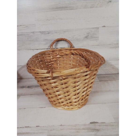 Farmhouse Small Decorative Medium Size Basket With Handles - Picture 4 of 13